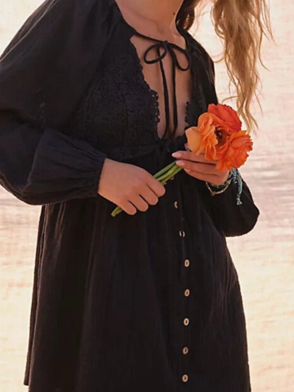 Free People Summer Struttin' Mini Dress in Black